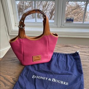 Dooney & Bourke Penelope pebbled leather Pink & Tan tote shoulder bag